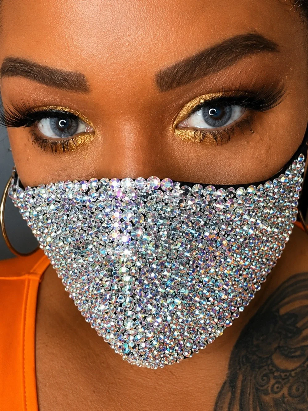 Crystal & Crystal AB Rhinestone Face Mask New Halloween Cosplay Costume